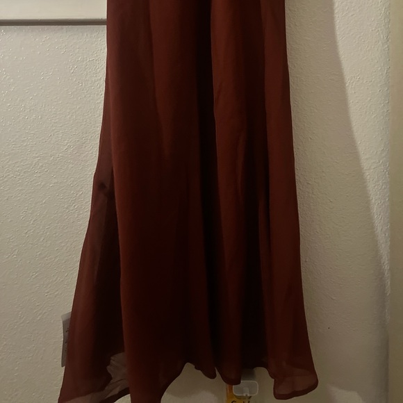 ASOS Maroon Long Sleeve Ruffle Dress - Picture 6 of 6